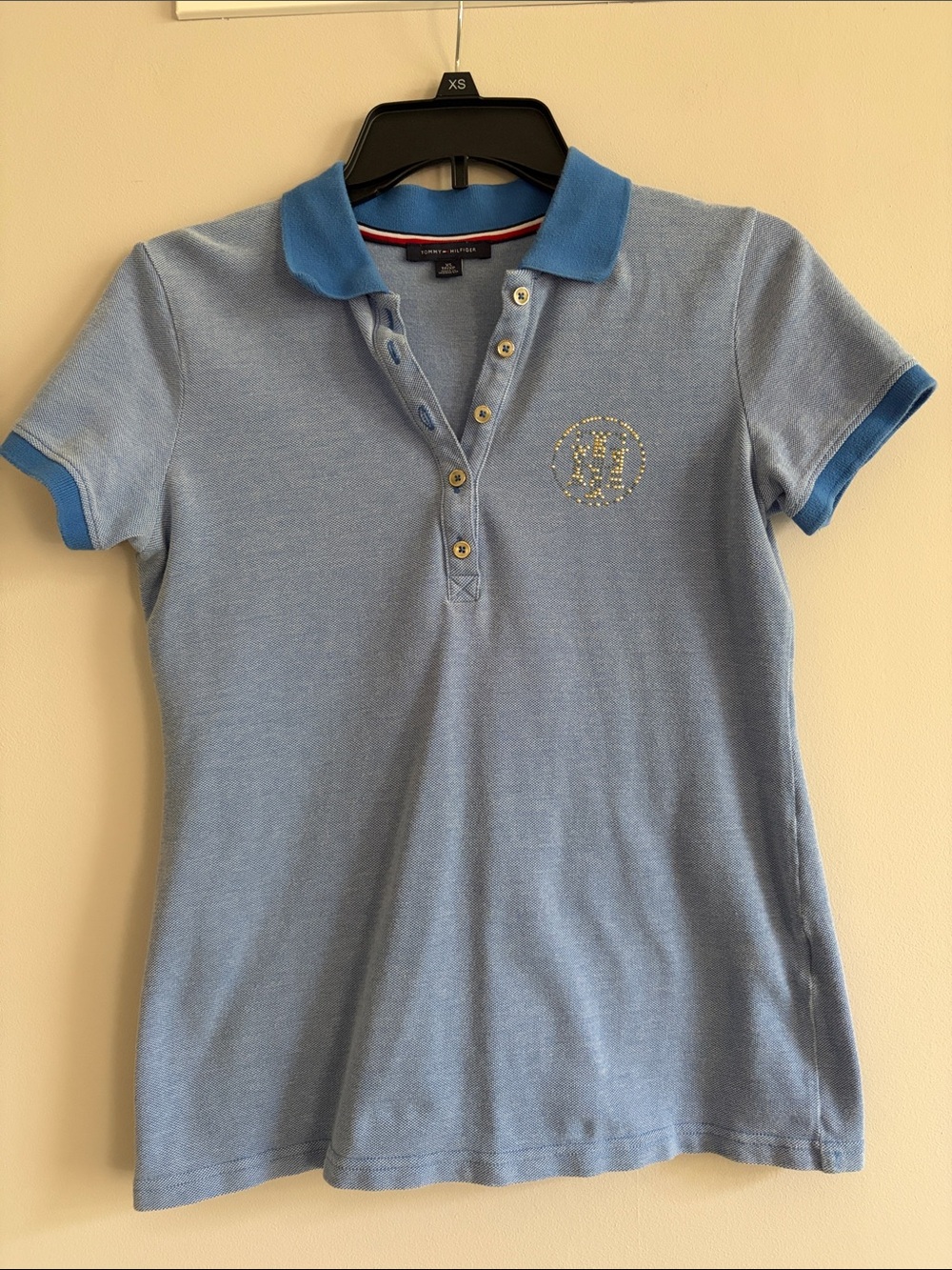 Tommy Hilfiger Light Blue Polo with Contrast Collar